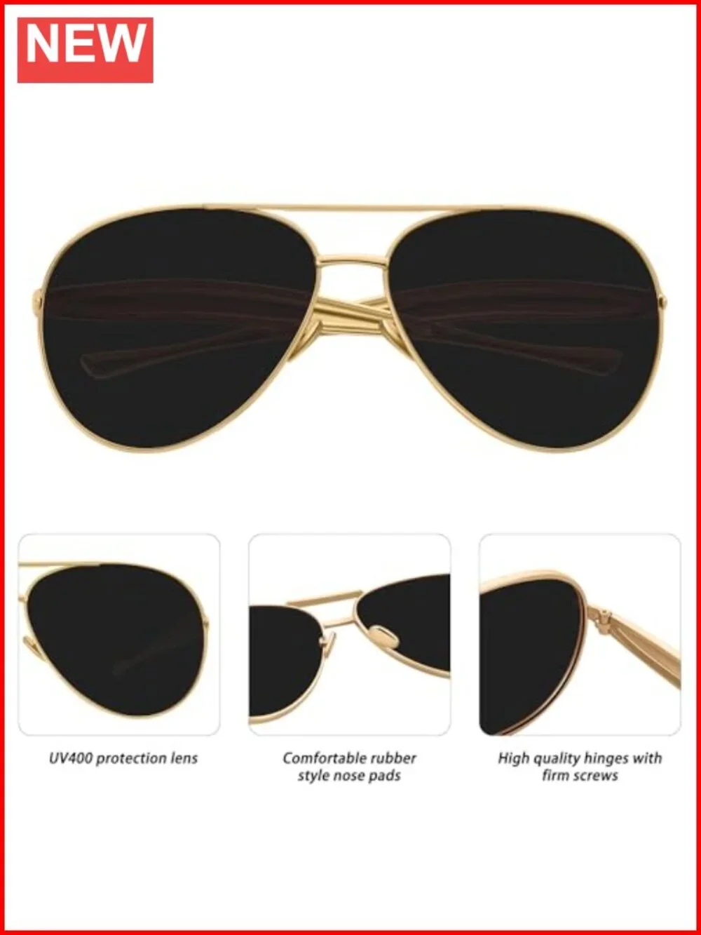 Oversized Aviator Sunglasses Retro Pilot Shield Unisex UV400